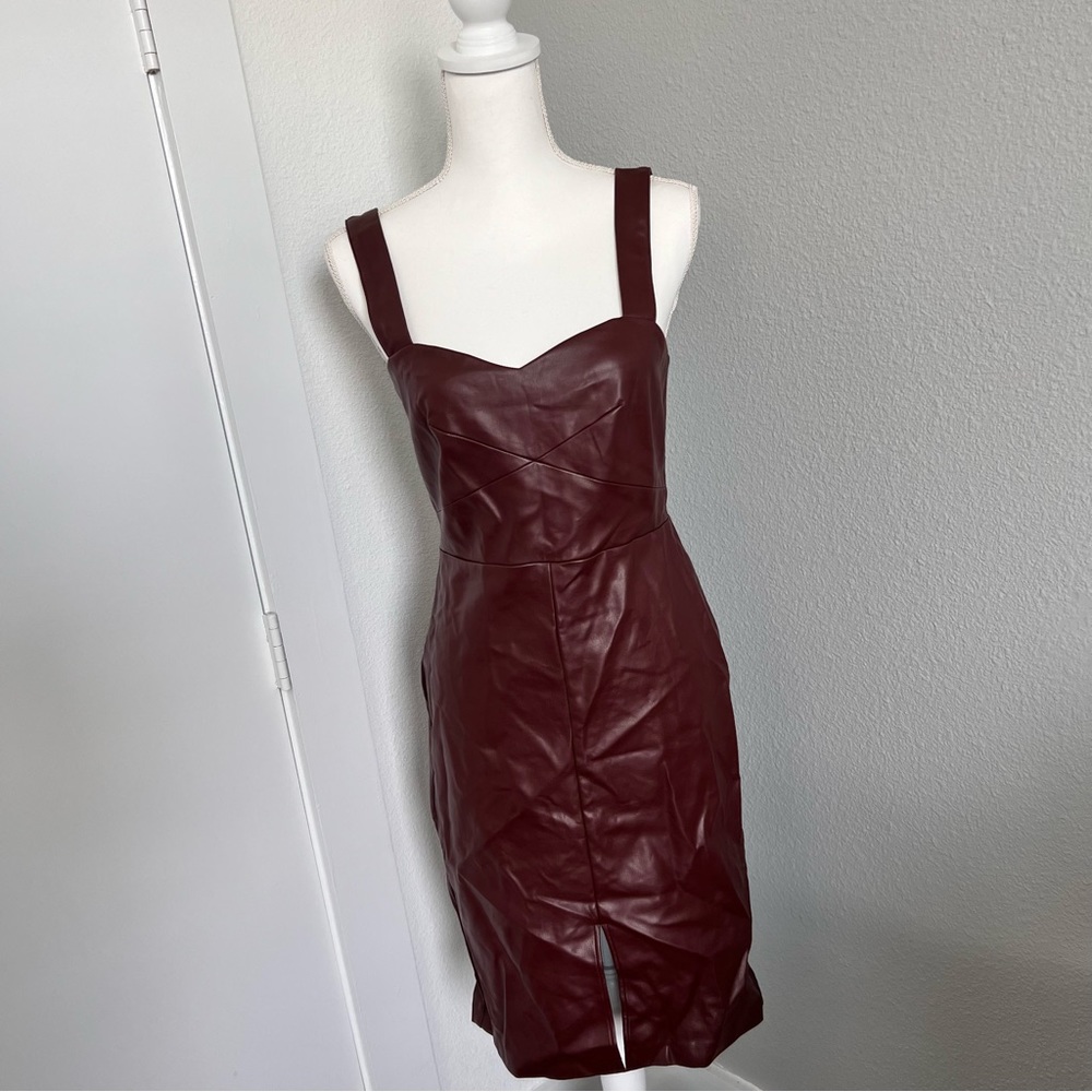 FRENCH CONNECTION Leather Midi Dress - Picture 6 of 11